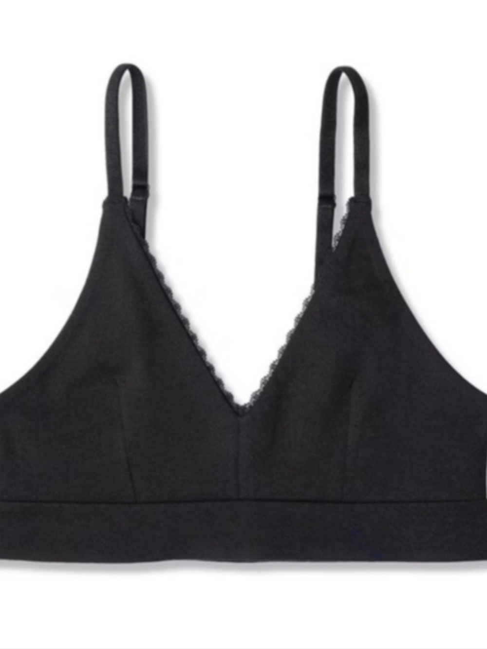 New Pact Organic- Black Lace-Trim Bralette